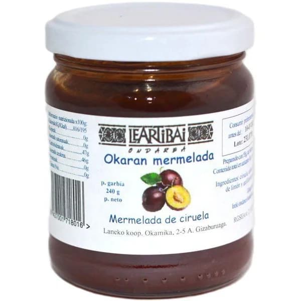 Mermelada de ciruela LEARTIBAI, frasco 240 g - 0.24 kg - Imagen del producto en Findit