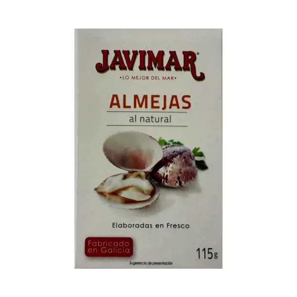 Conserva de almejas al natural elaboradas en fresco JAVIMAR lata de 63 g. - 0.06 kg - Imagen del producto en Findit