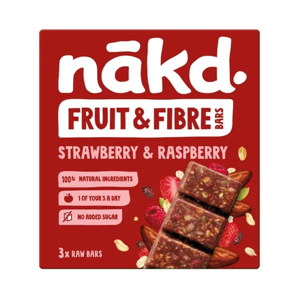NAKD Barritas de fresa y frambuesa 3 uds.132 gr. - 0.13 kg - Imagen del producto en Findit