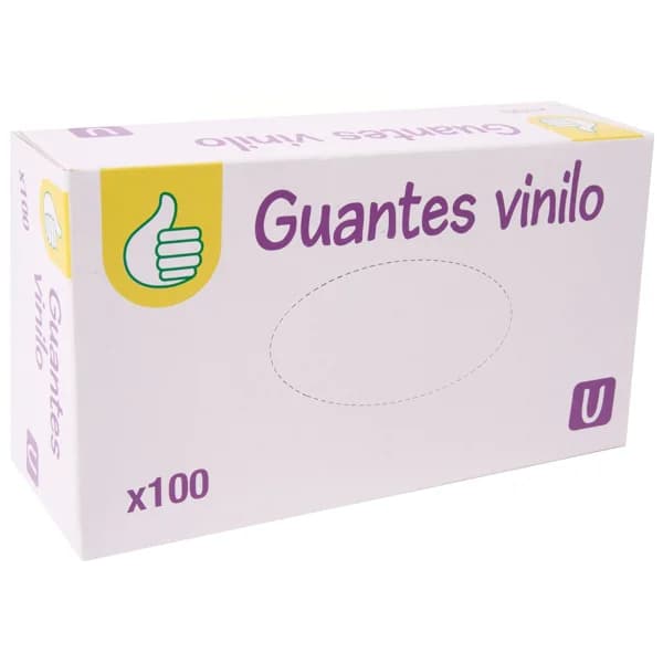 AUCHAN ECONOMICO Guantes de vinilo t/u 100uds - 1 ud - Imagen del producto en Findit
