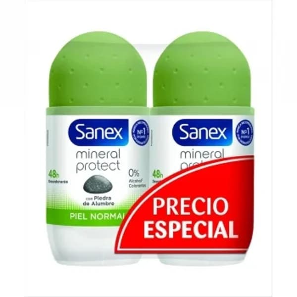Desodorante roll-on mineral protect Sanex pack 2 unidades 50 ml. - 0.1 l - Imagen del producto en Findit