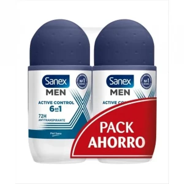 Desodorante roll-on active control Sanex Men pack 2 unidades de 50 ml. - 0.1 l - Imagen del producto en Findit