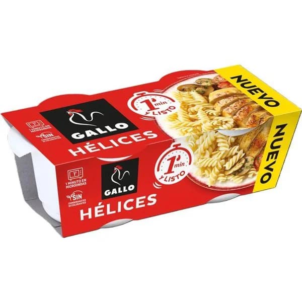 Hélices clásica 1 minuto GALLO, pack 2x125 g - 0.25 kg - Imagen del producto en Findit