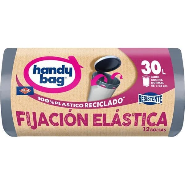 Bolsa de basura elástica 30 l HANDY BAG, paquete 12 uds - 12 ud - Imagen del producto en Findit