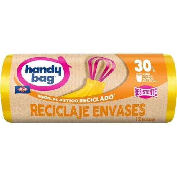 Bolsa de basura envases 30 l HANDY BAG, paquete 12 uds - 12 ud - Imagen del producto en Findit