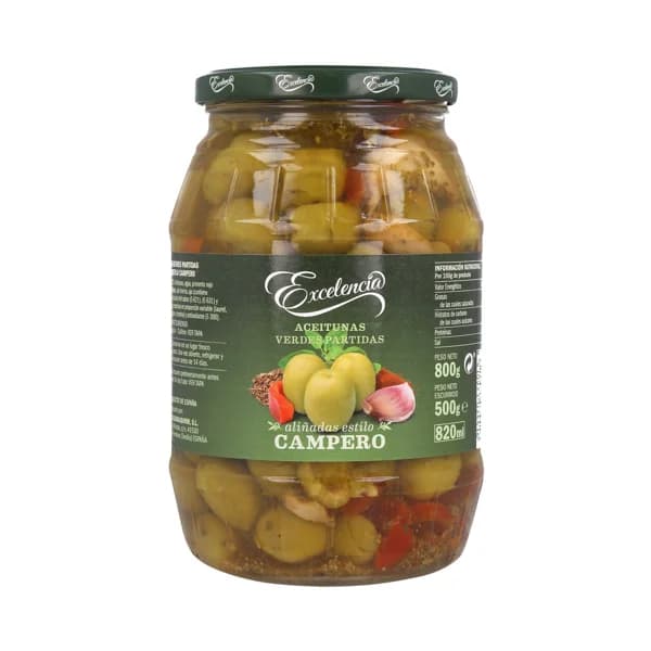 EXCELENCIA Aceitunas aliñadas estilo campero EXCELENCIA 800 g - 0.45 kg - Imagen del producto en Findit