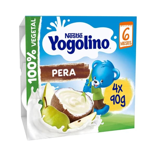 YOGOLINO de Nestlé Postre 100% vegetal con coco y pera, adapatado para bebés a partir de 6 meses 4 x 90 g. - 0.36 kg - Imagen del producto en Findit