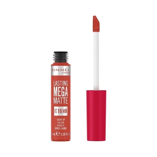 RIMMEL Lasting mega matte tono 920 scarlet flames Pintalabios líquido de larga duración (16 horas) con acabado mate. - 1 ud - Imagen del producto en Findit