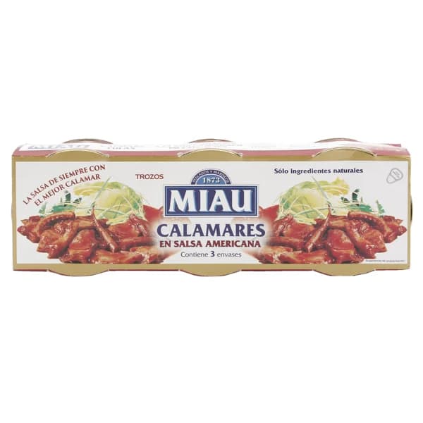 MIAU Calamares en salsa americana (Trozos) 3 x 51 g. - 0.15 kg - Imagen del producto en Findit