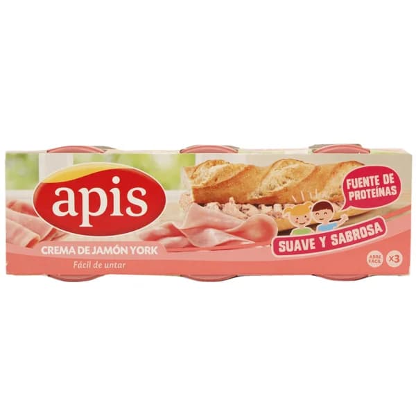 APIS Crema de jamòn York APIS pack de 3 latas de 80 gramos. - 0.24 kg - Imagen del producto en Findit