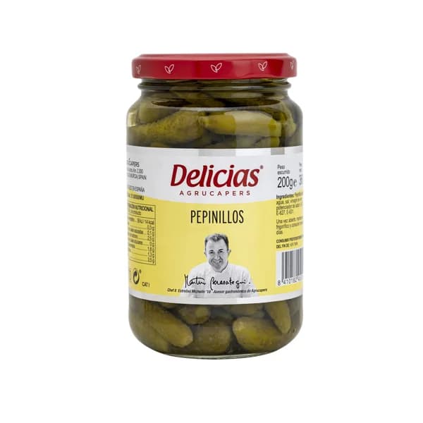 DELICIAS Pepinillos pequeños en vinagre extra DELICIAS frasco de 200 g. - 0.2 kg - Imagen del producto en Findit