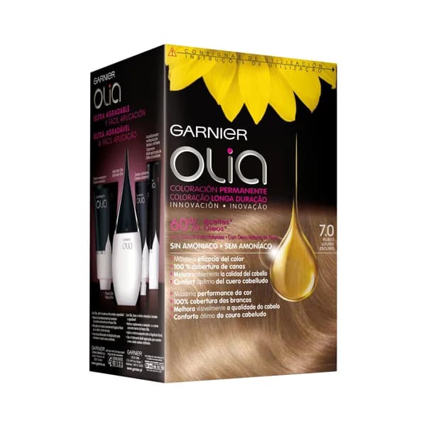 GARNIER Tinte de pelo permanente color rubio 7.0 GARNIER Olia. - 1 ud - Imagen del producto en Findit