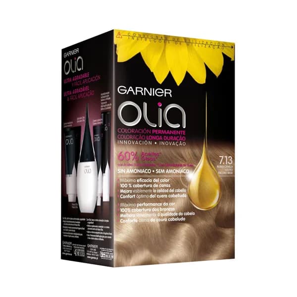 GARNIER Tinte de pelo color rubio canela, tono 7.13 GARNIER Olia. - 1 ud - Imagen del producto en Findit