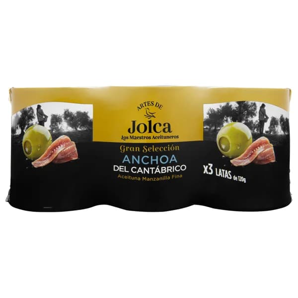 JOLCA Gran selección Aceitunas rellenas de anchoas del cantábrico 3 uds, 120 g. - 0.15 kg - Imagen del producto en Findit