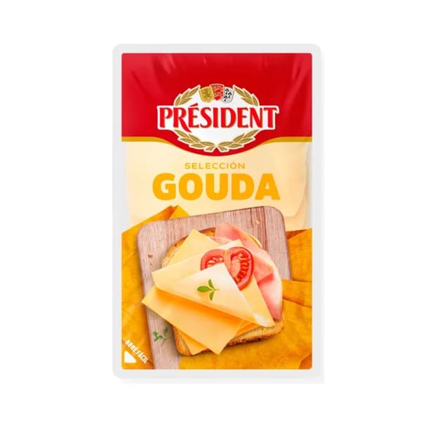 PRESIDENT Queso Gouda en lonchas 100g - 0.1 kg - Imagen del producto en Findit