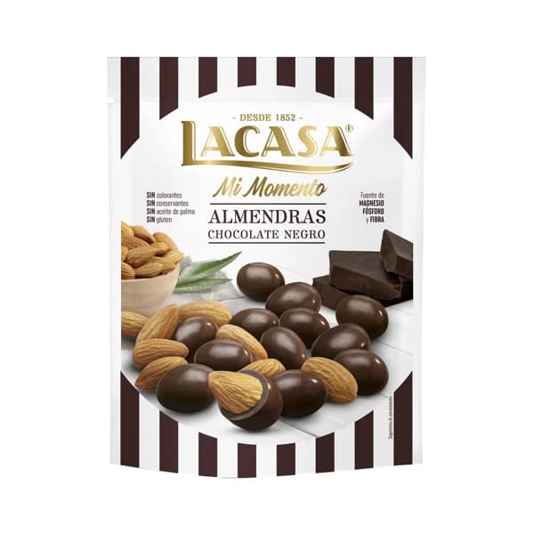 LACASA Almendras con chocolate negro 125 g. - 0.13 kg - Imagen del producto en Findit