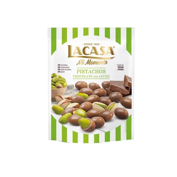 LACASA Mi Momento Pistachos cubiertos con chocolate con leche 100 g. - 0.1 kg - Imagen del producto en Findit