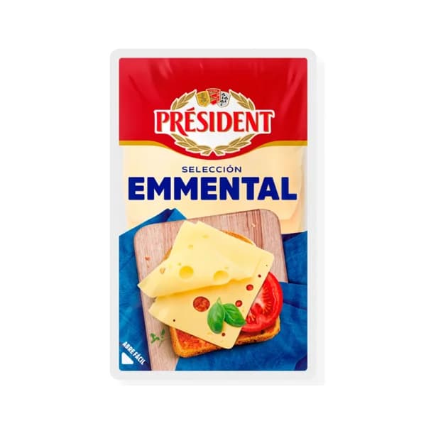 PRESIDENT Queso en lonchas emmental  80g - 0.08 kg - Imagen del producto en Findit