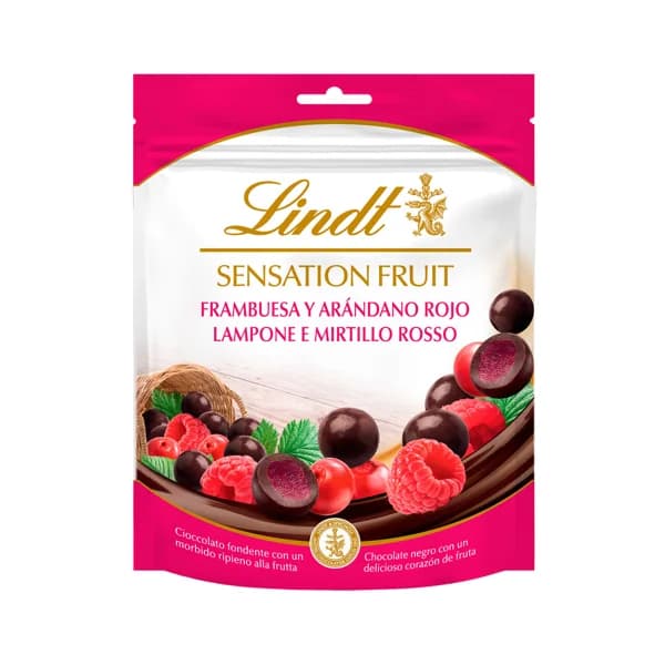 LINDT Bolas de chocolate rellenas de frambuesa y arándano rojo 150 g. - 0.15 kg - Imagen del producto en Findit