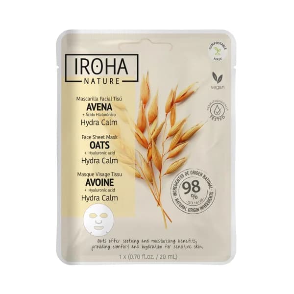 IROHA NATURE Mascarilla facial hidratante y calmante, para piel sensible. - 1 ud - Imagen del producto en Findit