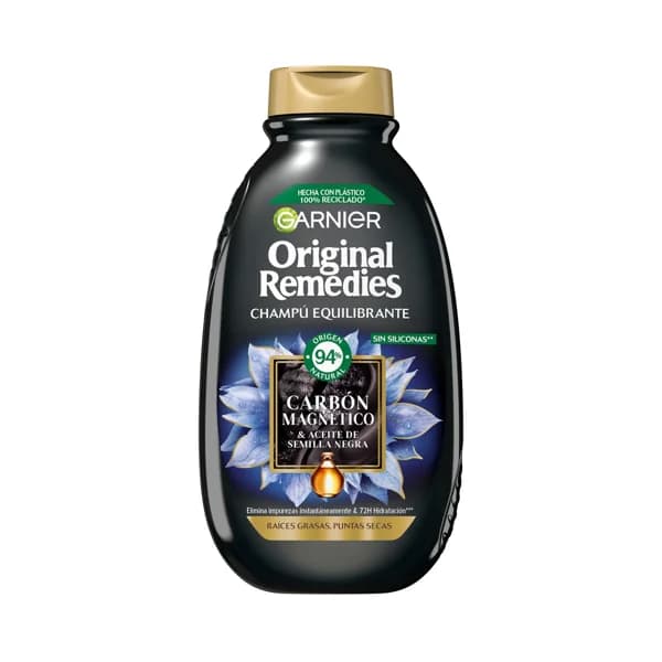 ORIGINAL REMEDIES de Garnier Champú equilibrante, para raíces grasas y puntas secas 400 ml. - 0.4 l - Imagen del producto en Findit