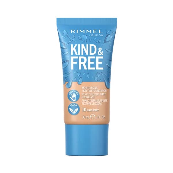 RIMMEL  Kind & free Tono 010 Rose Ivory Base de maquillaje hidratante para un acabado radiante y saludable,30 ml. - 1 ud - Imagen del producto en Findit