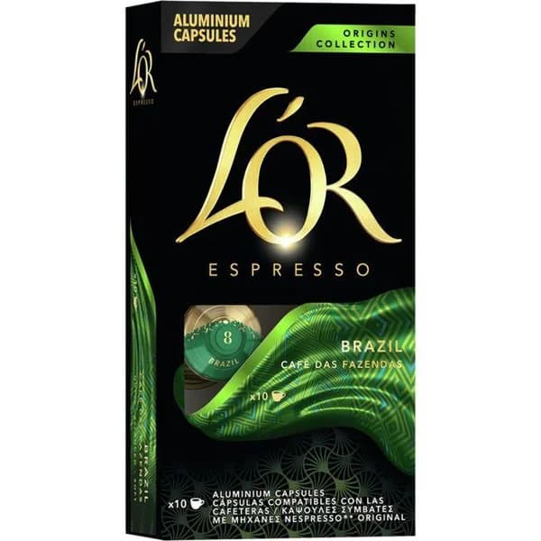 Café Brasil sistema Nespresso L'OR, caja 10 uds - 10 ud - Imagen del producto en Findit