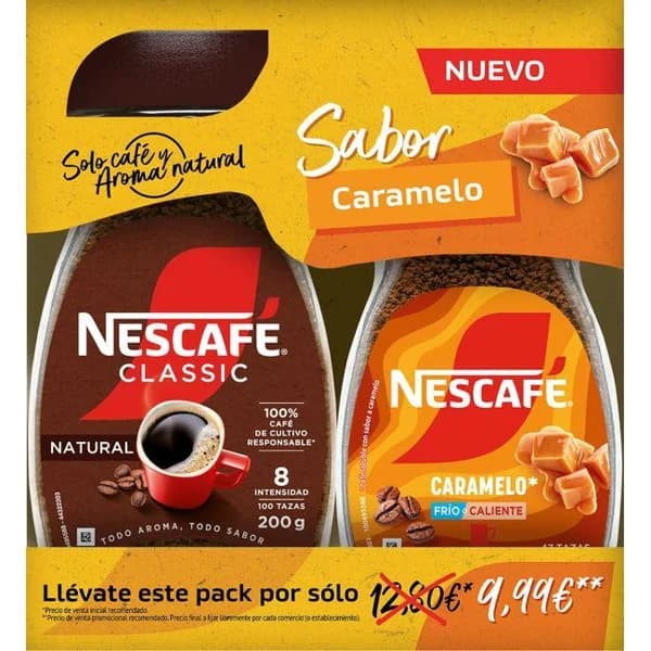 Café Classic + Caramelo NESCAFÉ, frasco 200 g + frasco 95 g - 1 ud - Imagen del producto en Findit