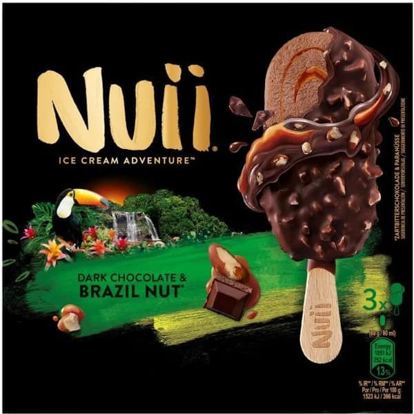 Bombón chocolate con nueces de Brasil NUII, pack 3x90 ml - 0.27 l - Imagen del producto en Findit