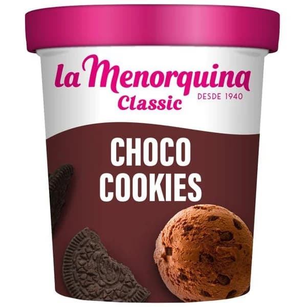 Helado Choco Cookies LA MENORQUINA, tarrina 300 g - 0.3 kg - Imagen del producto en Findit
