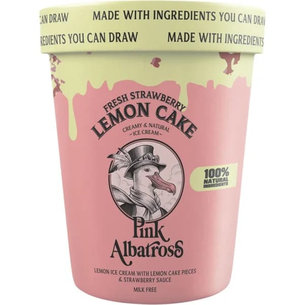 Helado Lemon Cake PINK ALBATROSS, tarrina 480 ml - 0.48 l - Imagen del producto en Findit