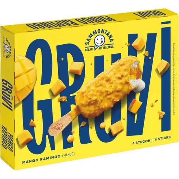 Helado de mango GRUVI, pack 4x60 g - 0.24 kg - Imagen del producto en Findit