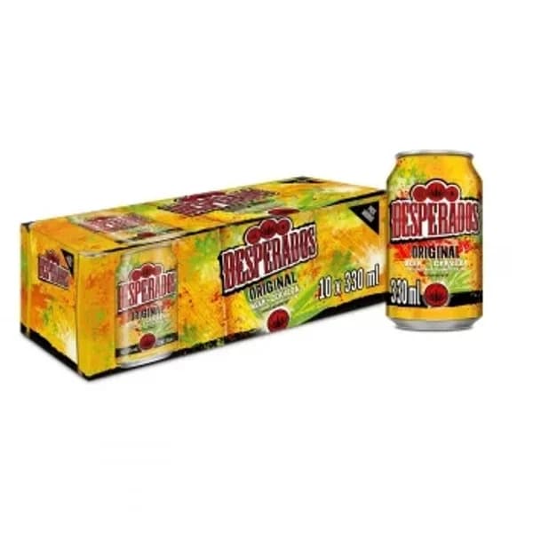Cerveza Desperados sabor tequila pack de 10 latas 33 cl. - 3.3 l - Imagen del producto en Findit