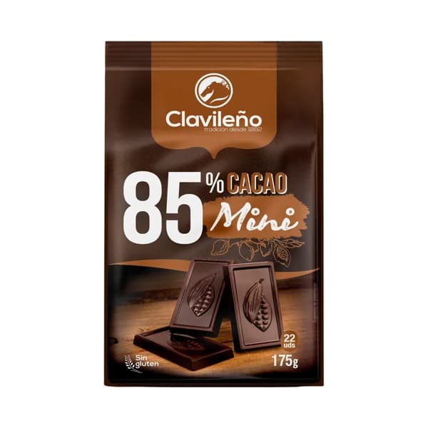 CLAVILEÑO Chocolatina choco negro 85 % 175 g. - 0.18 kg - Imagen del producto en Findit