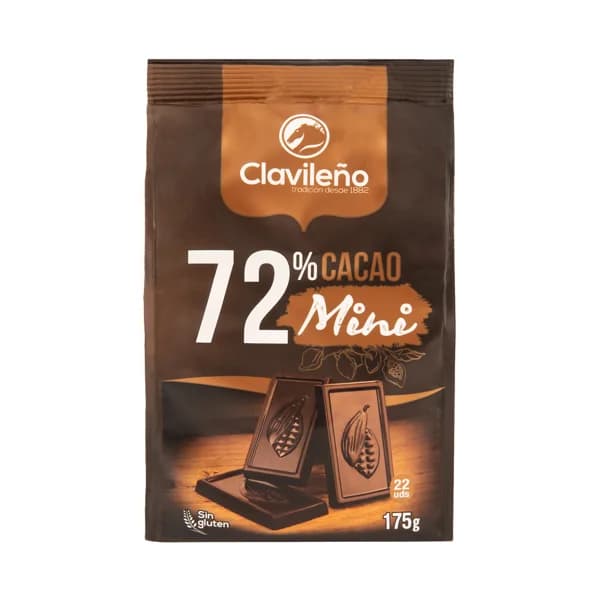 CLAVILEÑO Chocolatina choco negro 72 % 175 g. - 0.18 kg - Imagen del producto en Findit