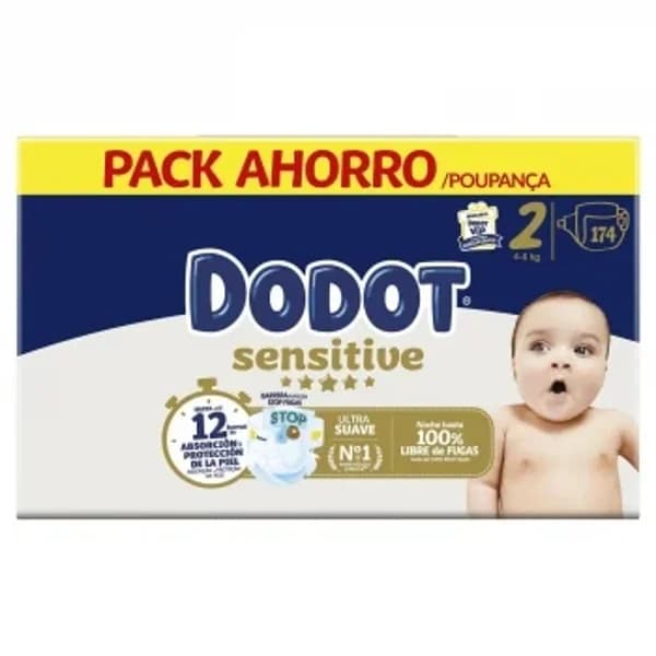 Pañañes sensitive Dodot T2 (4-8 kg) 174 ud. - 171.76 ud - Imagen del producto en Findit