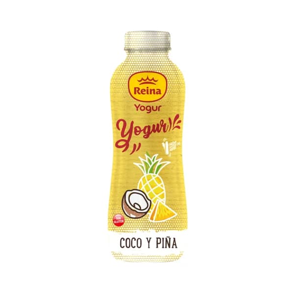 REINA Yogur líquido para beber, con coco y piña, elaborado sin gluten 600 g. - 0.6 kg - Imagen del producto en Findit