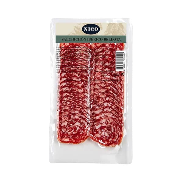 NICO JAMONES Salchichón ibérico de bellota, cortado en lonchas NICO JAMONES 150 g. - 0.15 kg - Imagen del producto en Findit