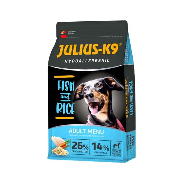 JULIUS K9 Pienso hipoalergénico para perros adultos de pescado y arroz, JULIUS-K9 saco 3 kg. - 3 kg - Imagen del producto en Findit