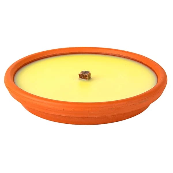Vela antimosquitos con citronela en cazuela terracota, 200gr., 18x3cm.,  AMAHOGAR. - 0.2 kg - Imagen del producto en Findit