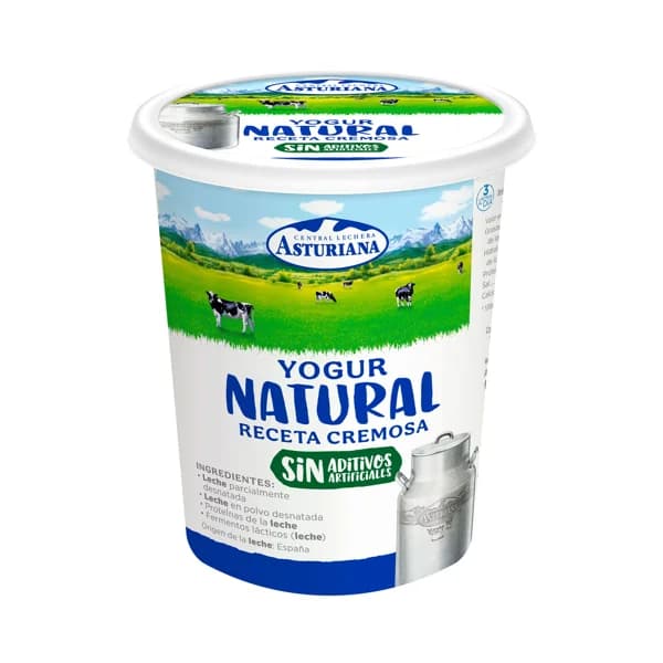 CENTRAL LECHERA ASTURIANA Yogur cremoso natural, elaborado en 24 horas Flor de Burgos 400 g. - 0.4 kg - Imagen del producto en Findit