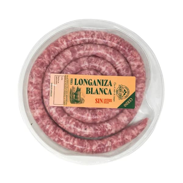 Longaniza blanca fresca de cerdo, elaborada sin gluten, ni lactosa ni soja PEÑA CRUZ 375 g. - 0.38 kg - Imagen del producto en Findit