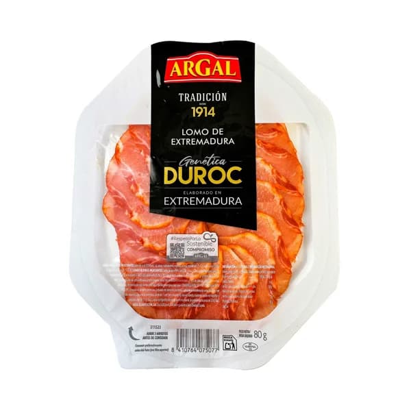 ARGAL Tradición 1914 Lomo embuchado elaborado en Extremadura 50% raza Duroc 80 g. - 0.08 kg - Imagen del producto en Findit