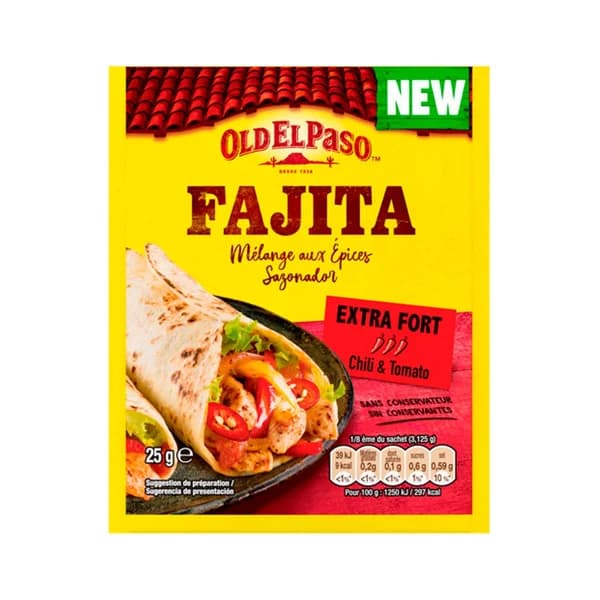 OLD EL PASO Sazonador para fajitas picante 25g - 1 ud - Imagen del producto en Findit
