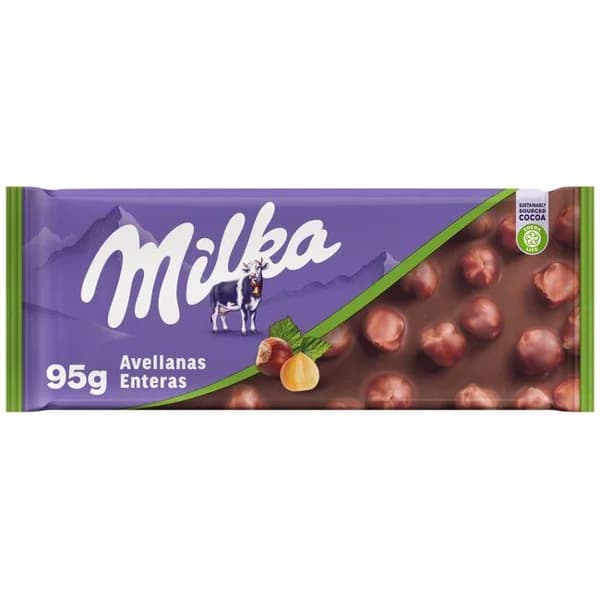 Chocolate con avellanas enteras MILKA, tableta 95 g - 0.1 kg - Imagen del producto en Findit