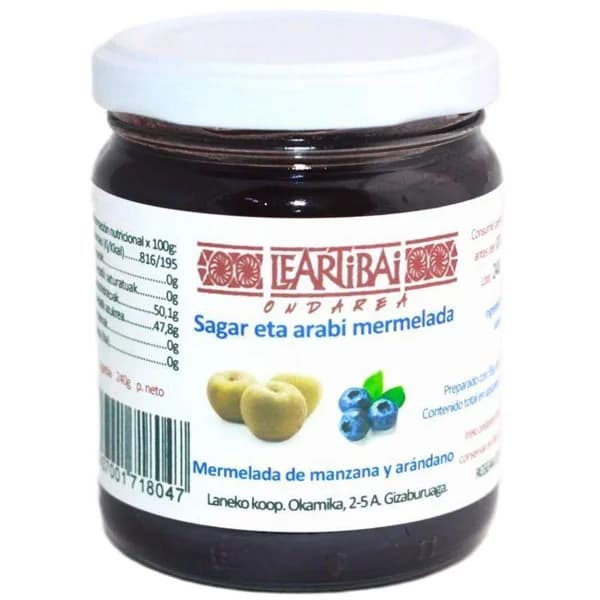 Mermelada de manzana y arándanos LEARTIBAI, frasco 240 g - 0.24 kg - Imagen del producto en Findit