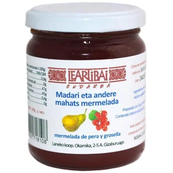 Mermelada de pera y grosella LEARTIBAI, frasco 240 g - 0.24 kg - Imagen del producto en Findit