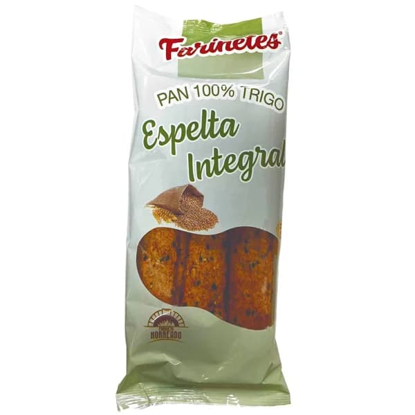 Pan de espelta integral 100% FARINETES, paquete 120 g - 0.12 kg - Imagen del producto en Findit