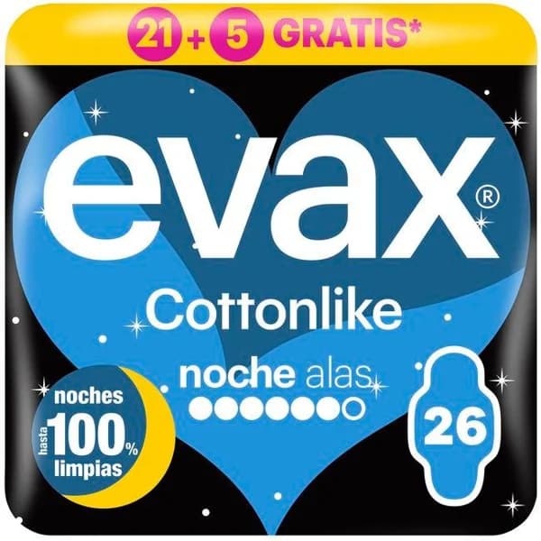 Compresas con alas EVAX COTTONLIKE, paquete 21+5 uds - 5 ud - Imagen del producto en Findit