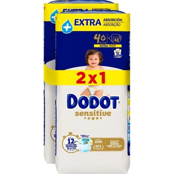 Pañal extra 10-15 kg Talla 3 DODOT SENSITIVE, pack 2x48 uds - 1 ud - Imagen del producto en Findit